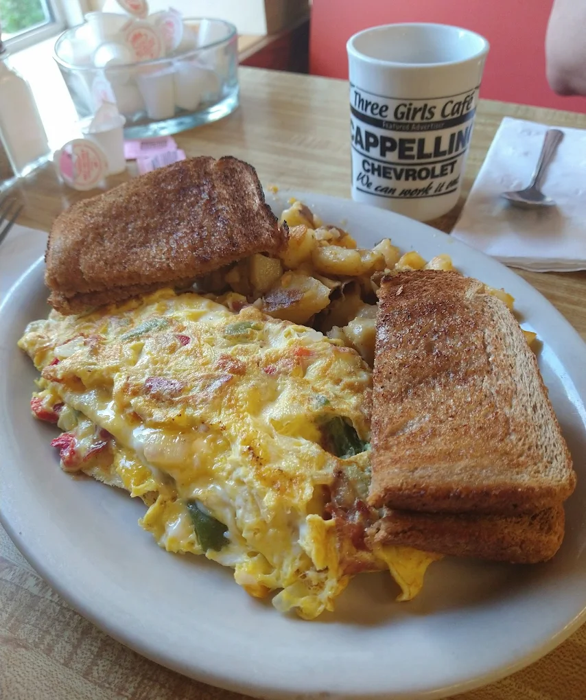 Omelet, potatoes & toast